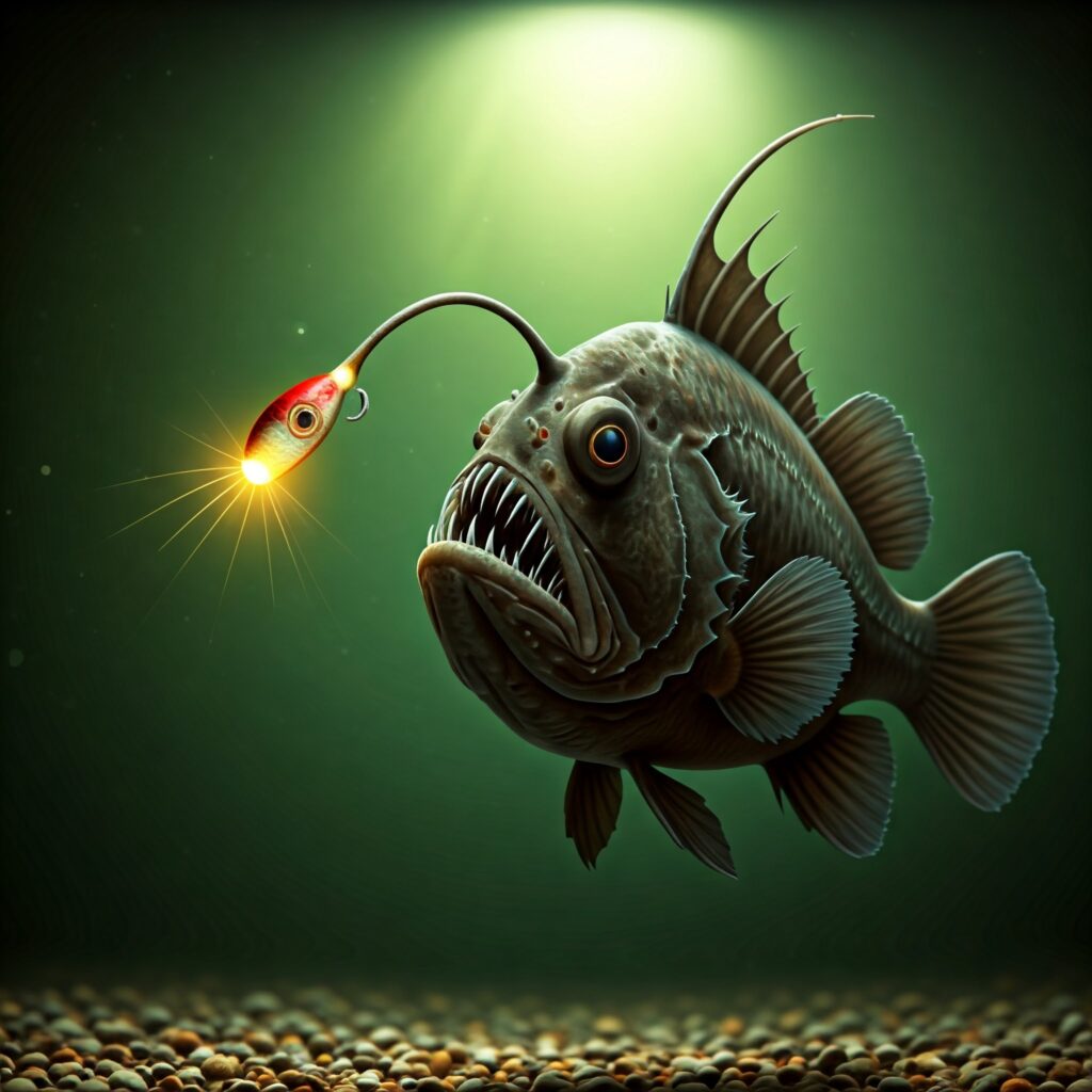 AI image of a deep sea anglerfish