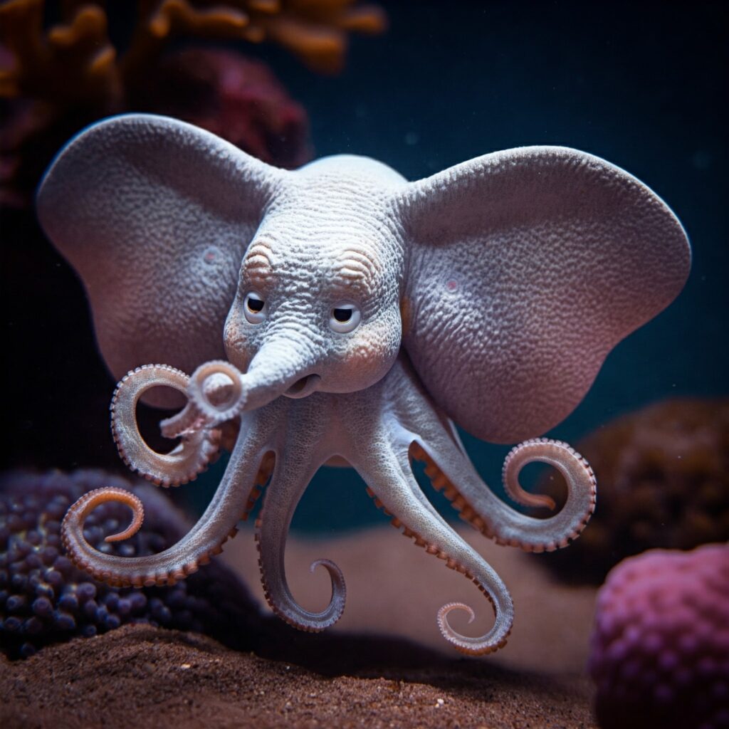 Deep sea dumbo octopus that is fascinating.
